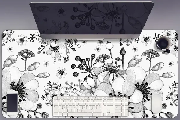 Podloga za pisalno mizo Black and white pattern