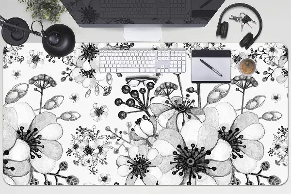 Podloga za pisalno mizo Black and white pattern