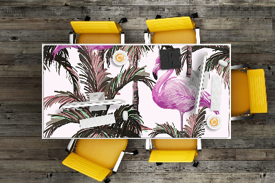 Podloga za pisalno mizo Flamingos in palm trees