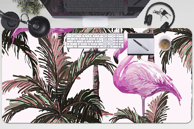 Podloga za pisalno mizo Flamingos in palm trees