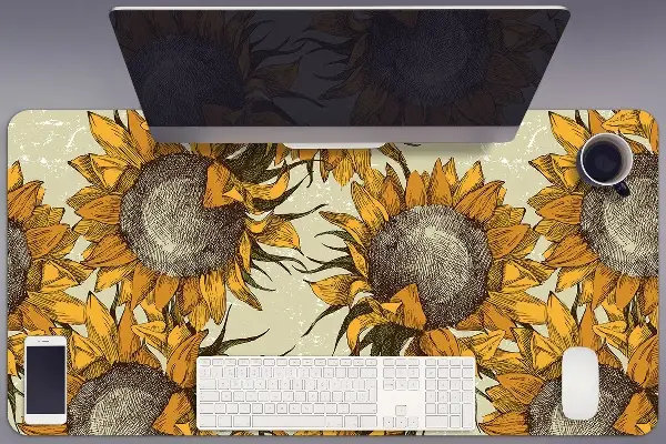 Podloga za pisalno mizo Retro sunflowers