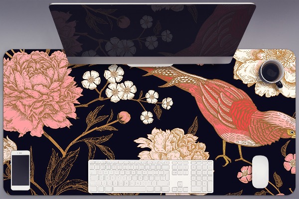Podloga za pisalno mizo Peony with a bird