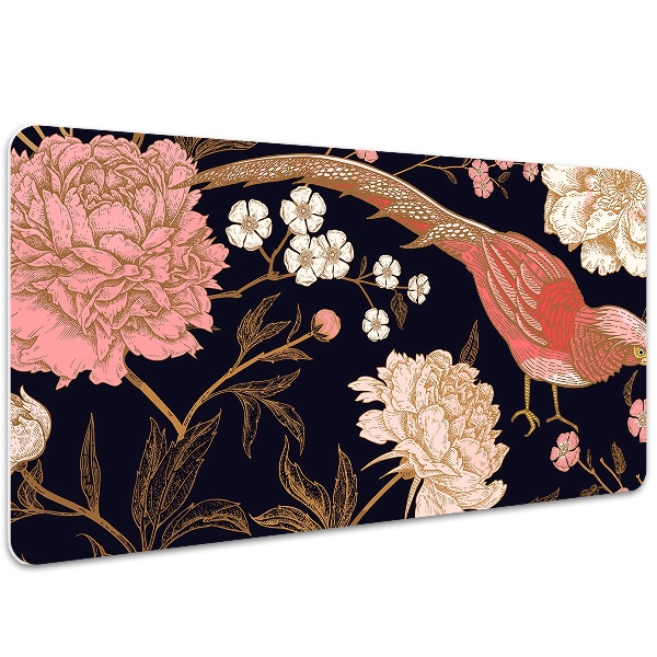 Podloga za pisalno mizo Peony with a bird