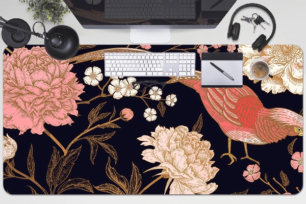 Podloga za pisalno mizo Peony with a bird