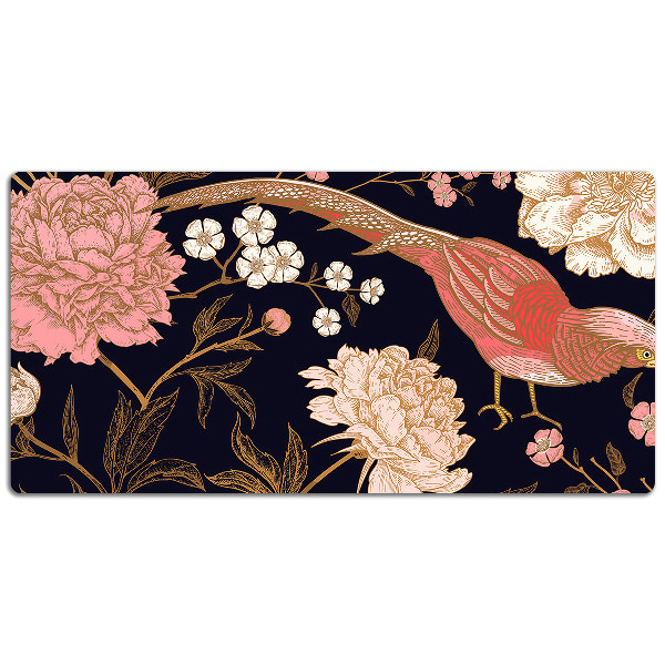 Podloga za pisalno mizo Peony with a bird