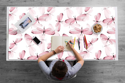 Podloga za pisalno mizo Pink dragonflies