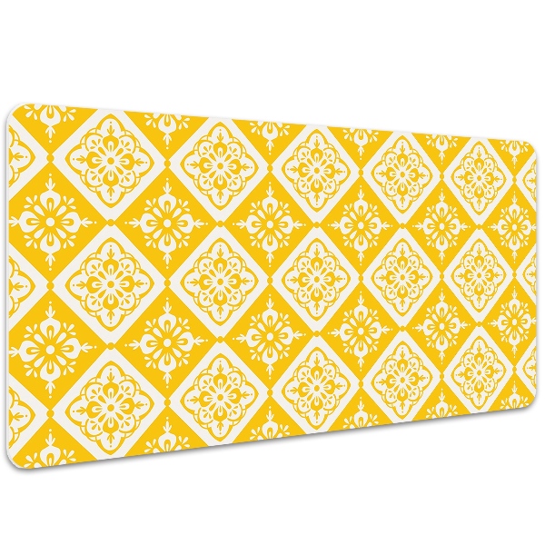 Namizna podloga Yellow white pattern