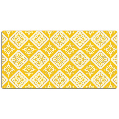 Namizna podloga Yellow white pattern