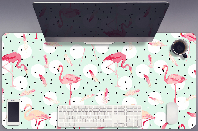 Podloga za pisalno mizo Flamingos and dots