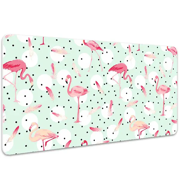 Podloga za pisalno mizo Flamingos and dots