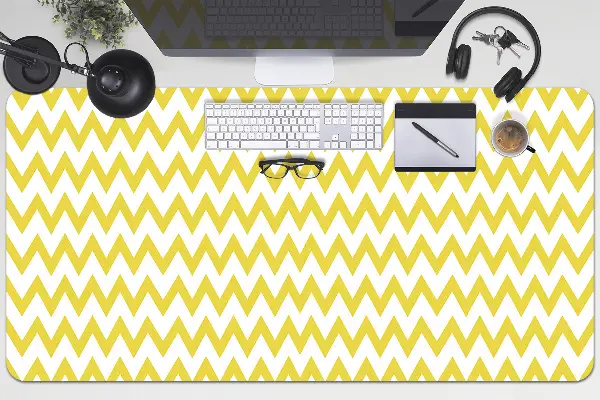 Podloga za pisalno mizo Yellow zigzags
