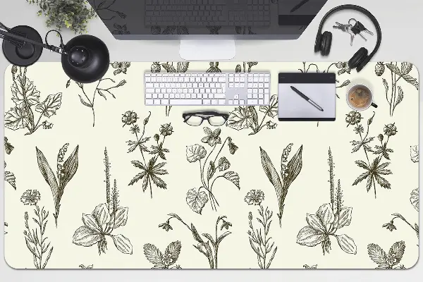 Namizna podloga Sketched flowers