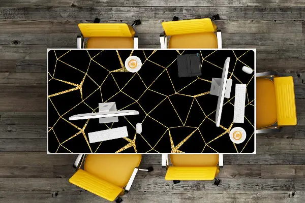 Namizna podloga Gold and black mosaic