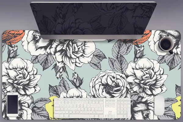 Podloga za pisalno mizo Roses and birds