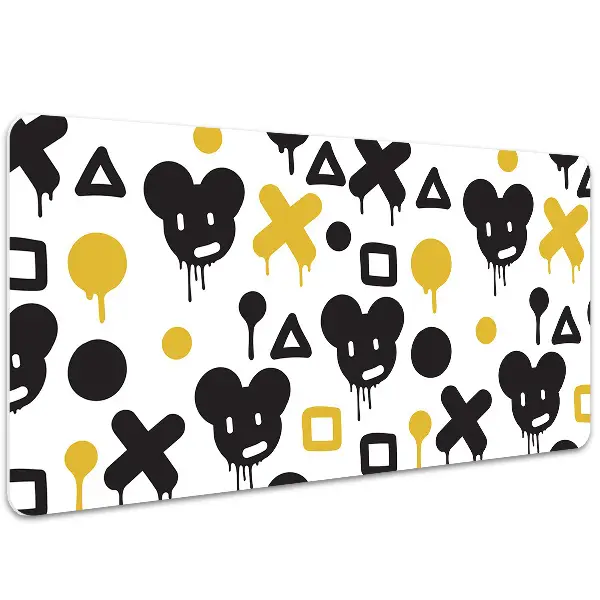 Podloga za pisalno mizo Graffiti black and yellow