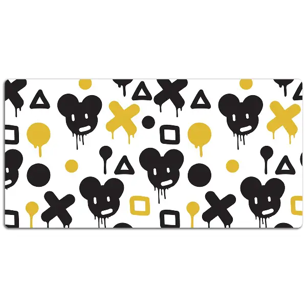 Podloga za pisalno mizo Graffiti black and yellow