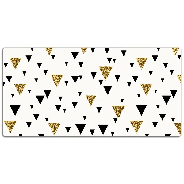 Podloga za pisalno mizo Gold and black triangles
