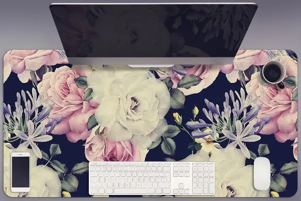 Podloga za pisalno mizo White vintage roses