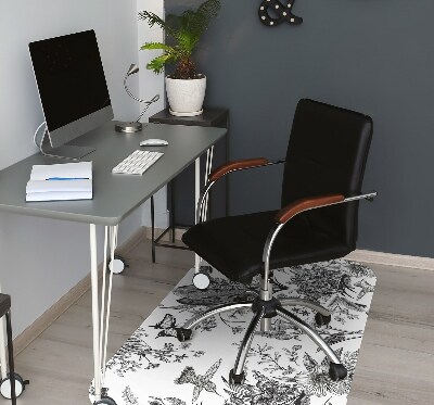 Podloga za pisarniški stol Črno -beli vrt
