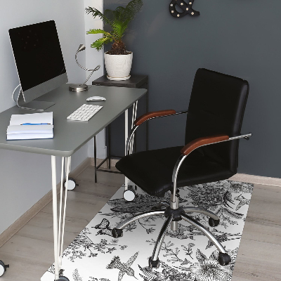 Podloga za pisarniški stol Črno -beli vrt