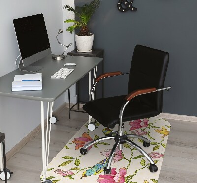Podloga za pisarniški stol Cvetje in ptice