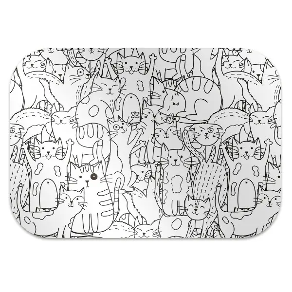 Podloga za stol parket Doodle -style mačke