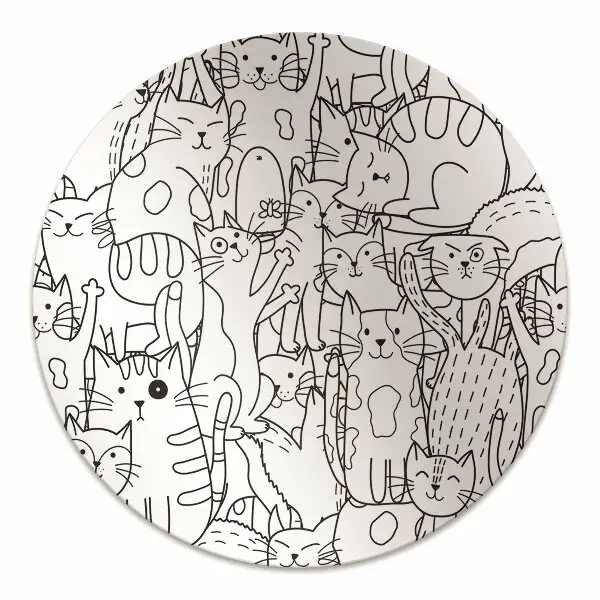 Podloga za stol parket Doodle -style mačke