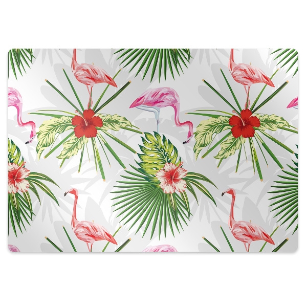 Podloga za stol Flamingi in cvetovi