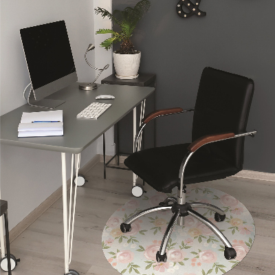 Podloga za pisarniški stol Akvareni cvetovi
