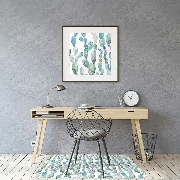 Podloga za pisarniški stol Watercolor cacti