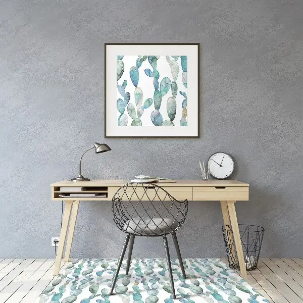 Podloga za pisarniški stol Watercolor cacti