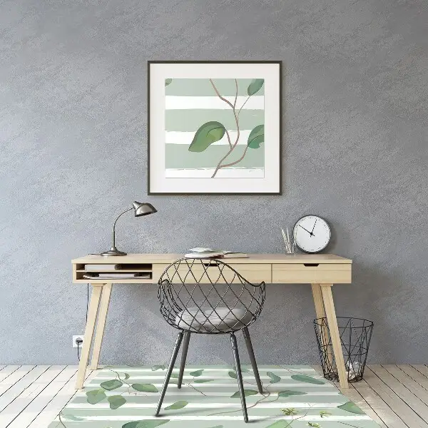 Podloga za stol Leaves on a striped background