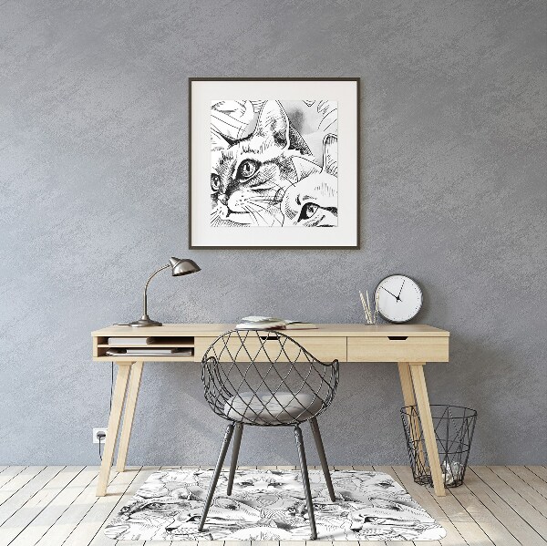 Podloga za stol Sketched cats