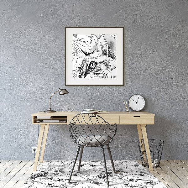 Podloga za stol Sketched cats