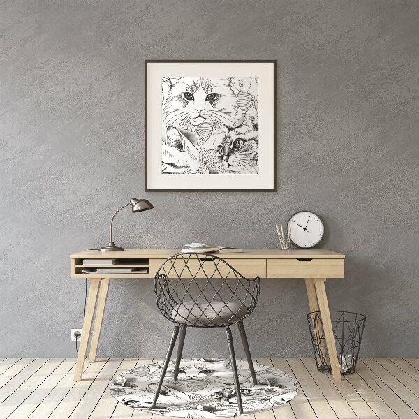 Podloga za stol Sketched cats