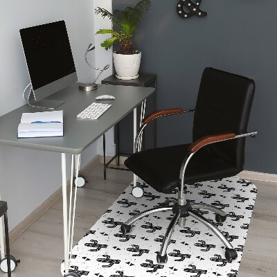 Podloga za pisarniški stol Black cacti