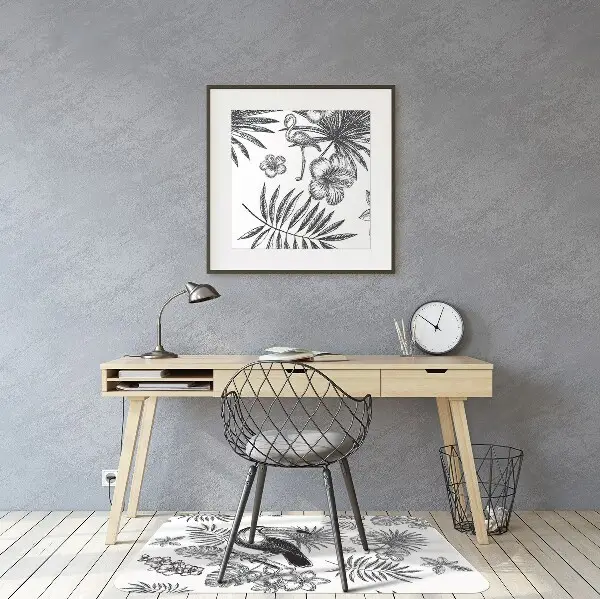 Podloga za stol Black and white tropics