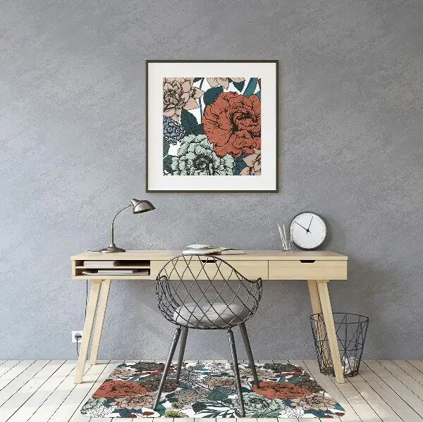 Podloga za zaščito tal Retro flowers