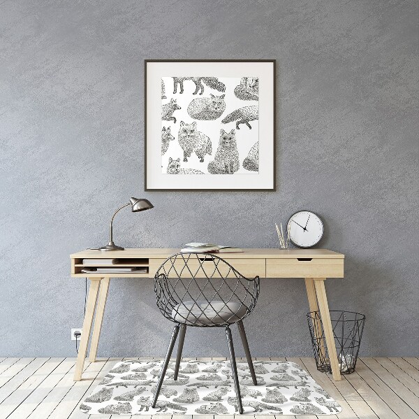 Podloga za stol Drawn foxes