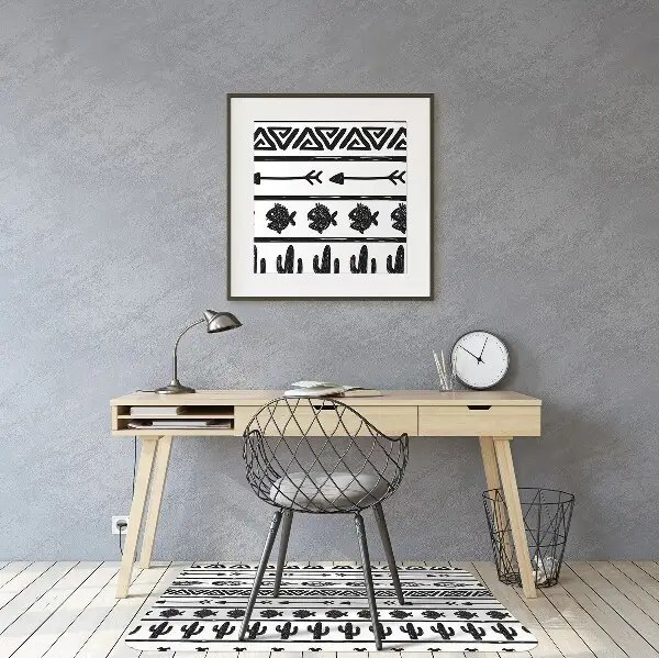 Podloga za zaščito tal Boho black and white