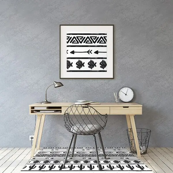 Podloga za zaščito tal Boho black and white