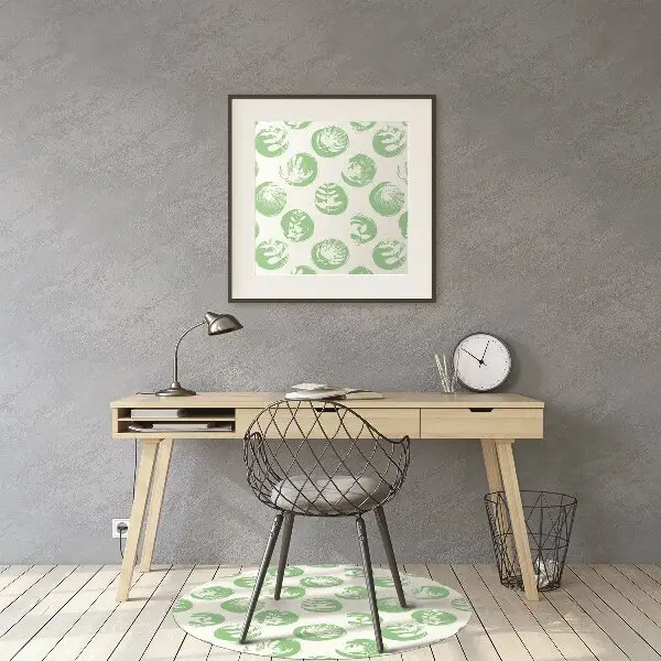 Podloga za pisarniški stol Plants in dots