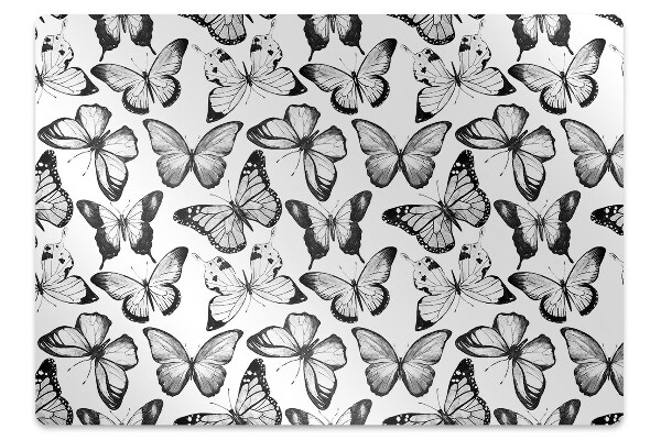 Podloga za zaščito tal Black and white butterfly