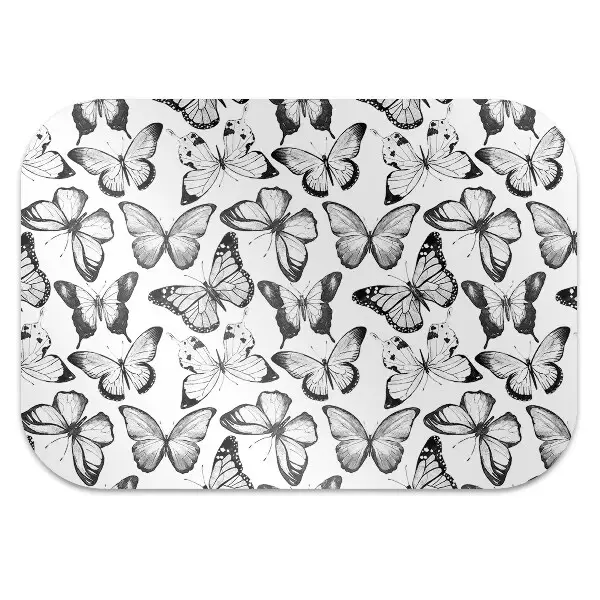 Podloga za zaščito tal Black and white butterfly