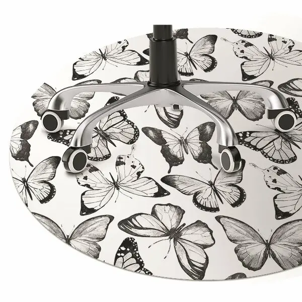 Podloga za zaščito tal Black and white butterfly