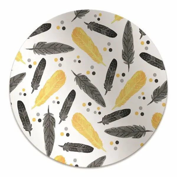 Podloga za stol Black golden feathers