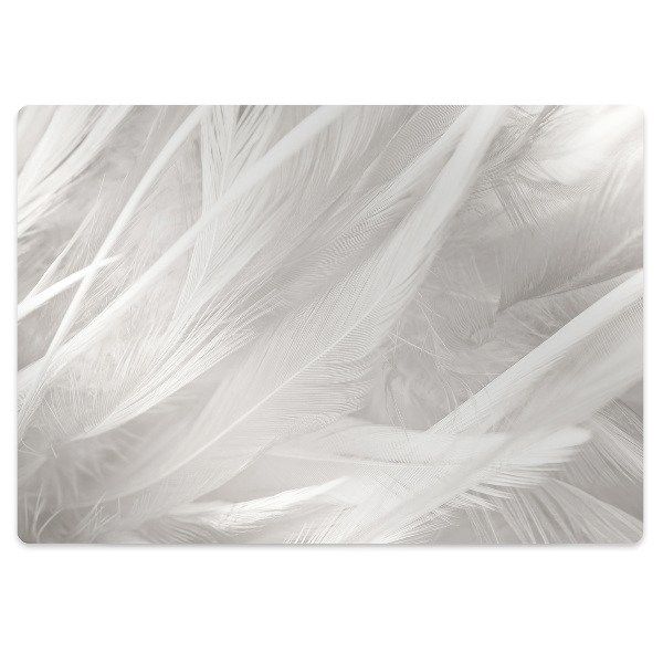 Podloga za pisarniški stol Beautiful white feathers