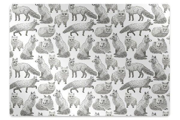 Podloga za stol Sketched foxes