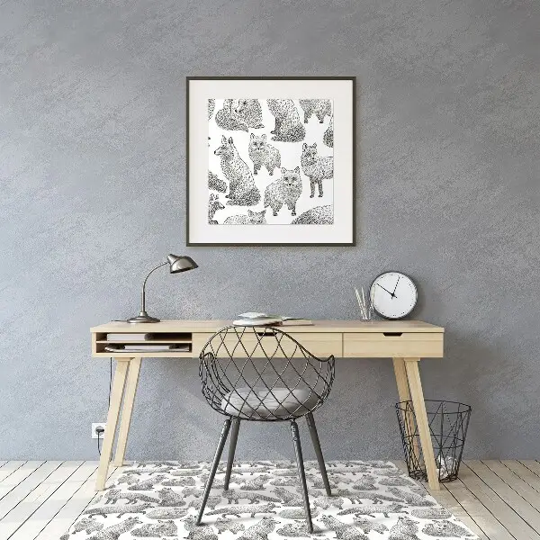 Podloga za stol Sketched foxes
