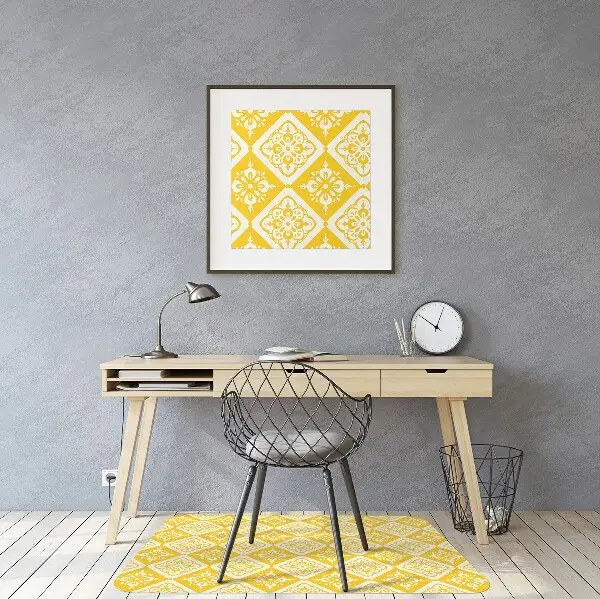 Podloga za stol Yellow white pattern